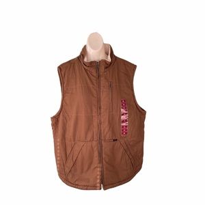 Lee premium select sherpa lined workwear brown canvas vest XL